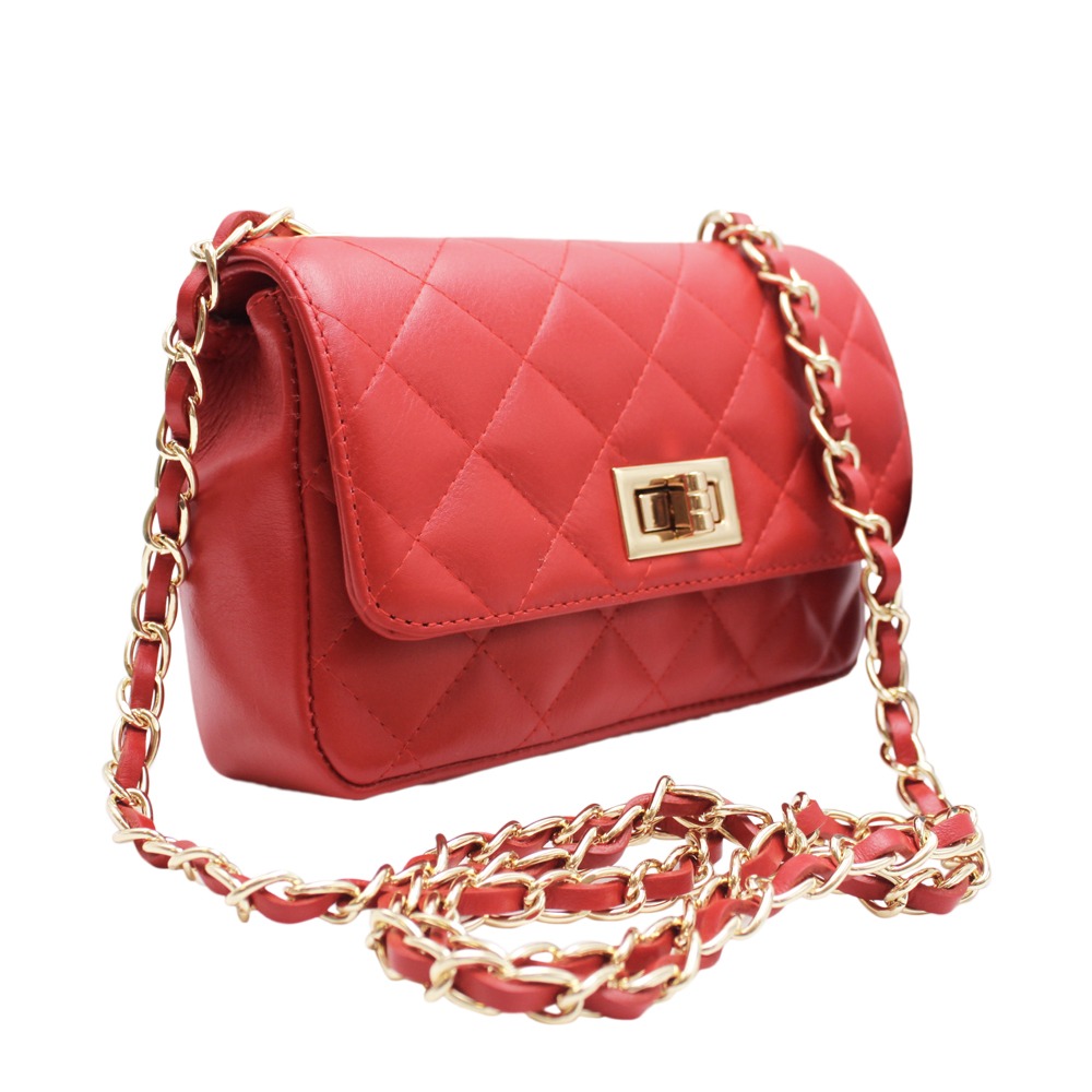 Quilted Shoulder Bag -Made in Italy- Quilted Shoulder Bag -Made in Italy-