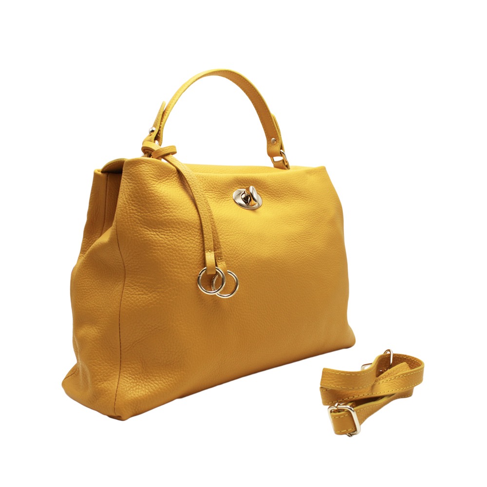 Leather Bag with Pendants -Made in Italy- Leather Bag with Pendants -Made in Italy-