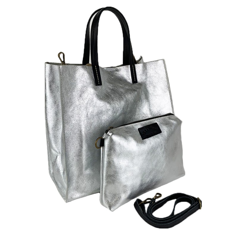 Leather Shopping Bag -Made in Italy- 