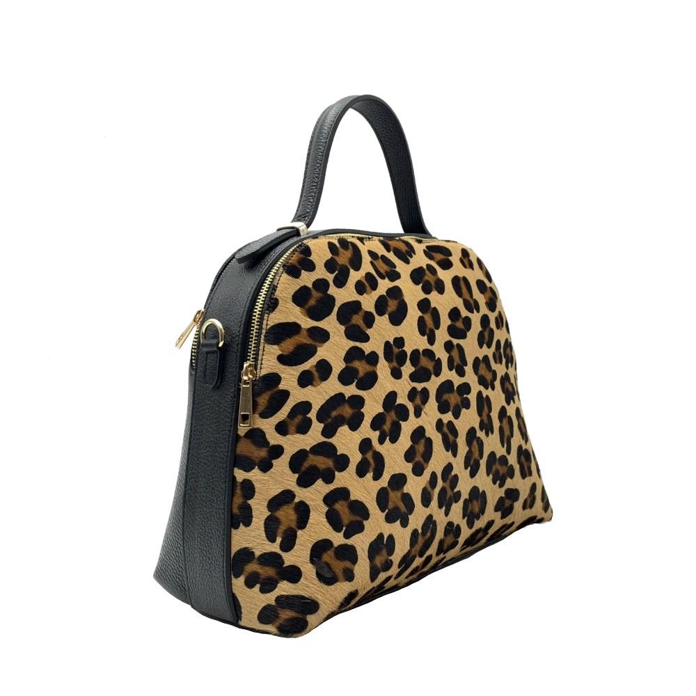 Leather Handbag in Cavallino -Made in Italy- Leather Handbag in Cavallino -Made in Italy-
