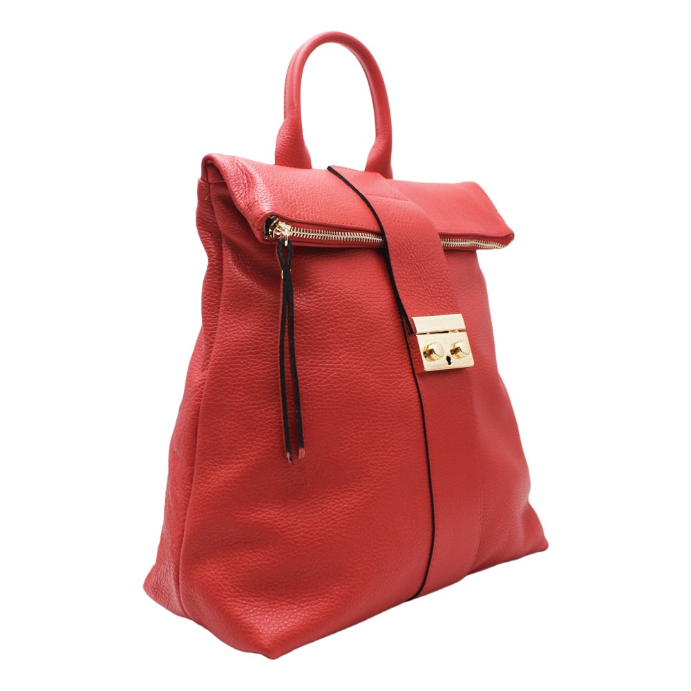Backpack with Snap Buckle -Made in Italy- Backpack with Snap Buckle -Made in Italy-