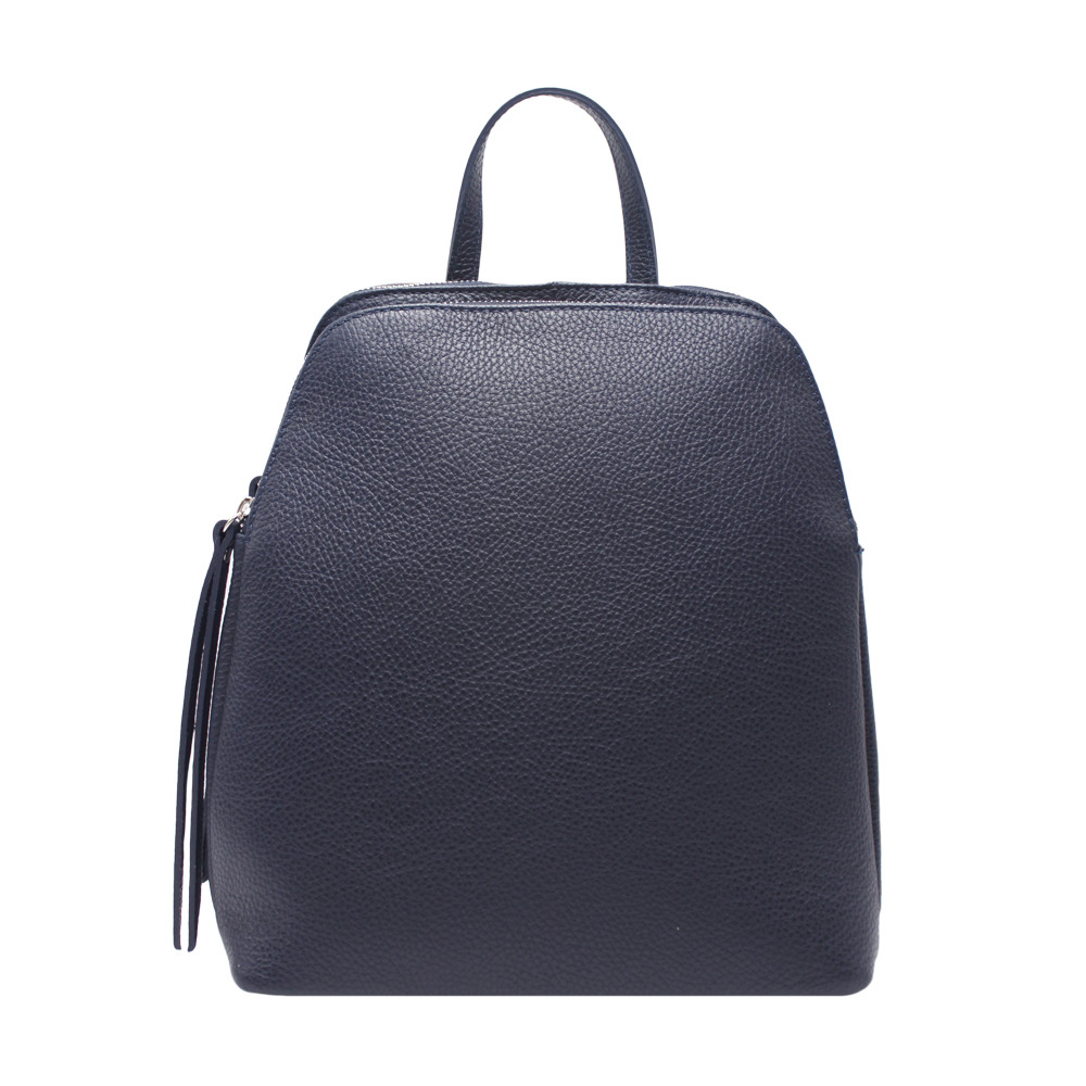 Leather Backpack with Double Compartment -Made in Italy- Leather Backpack with Double Compartment -Made in Italy-