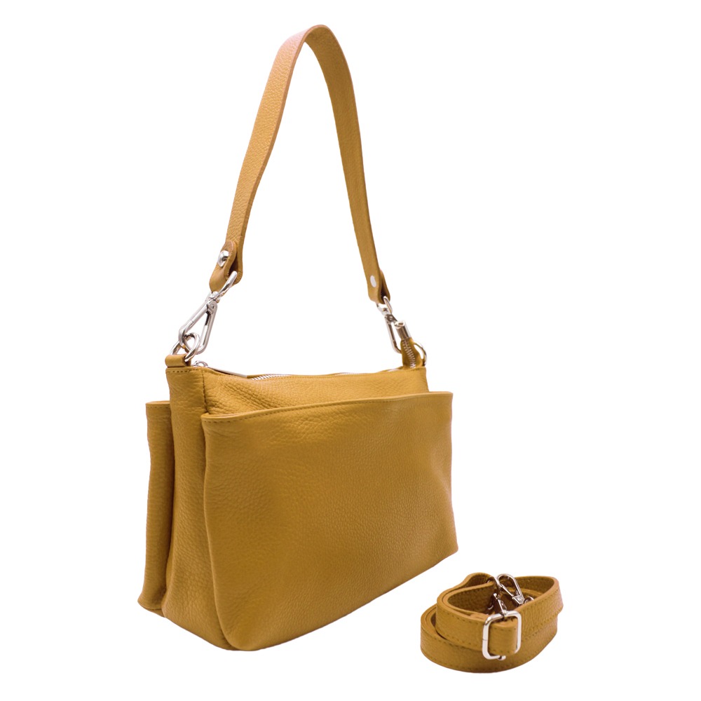 Shoulder Bag with Pockets -Made in Italy- Shoulder Bag with Pockets -Made in Italy-