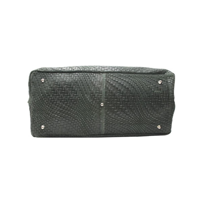 Mosaic Effect Leather Bag -Made in Italy-