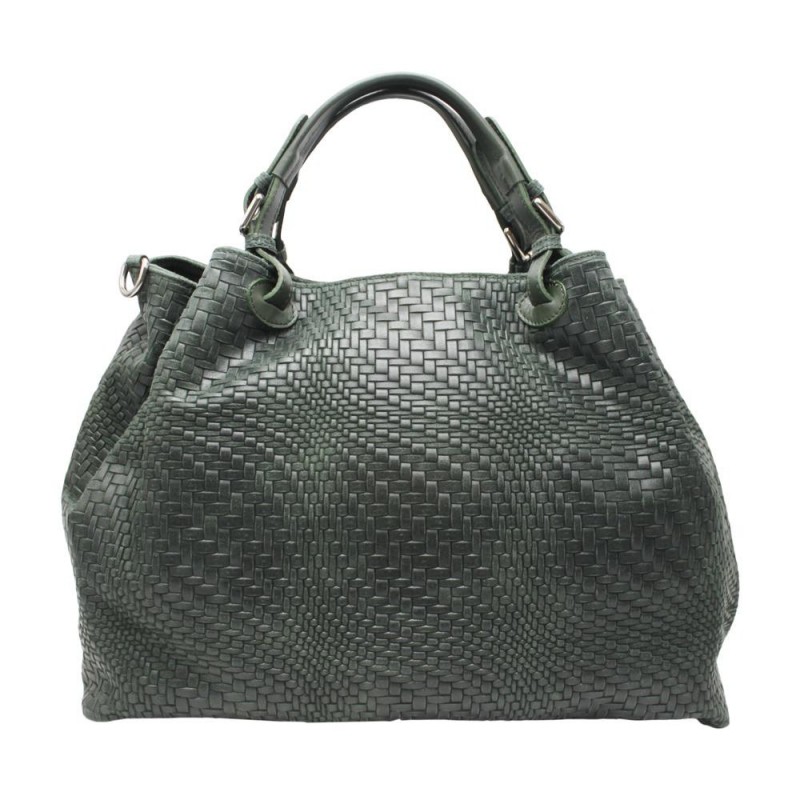 Mosaic Effect Leather Bag -Made in Italy-