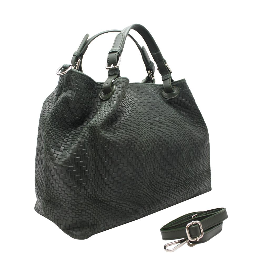 Mosaic Effect Leather Bag -Made in Italy- Mosaic Effect Leather Bag -Made in Italy-