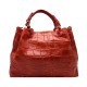 Croco Effect Leather Handbag -Made in Italy-