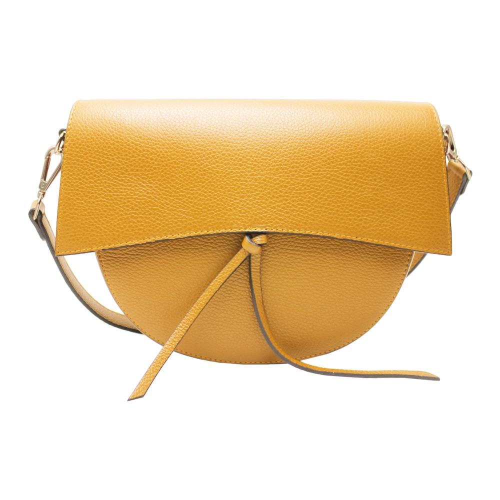 Elegant Leather Shoulder Bag with Fringes -Made in Italy- Elegant Leather Shoulder Bag with Fringes -Made in Italy-