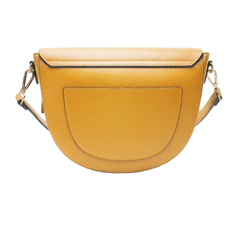 Elegant Leather Shoulder Bag with Fringes -Made in Italy-