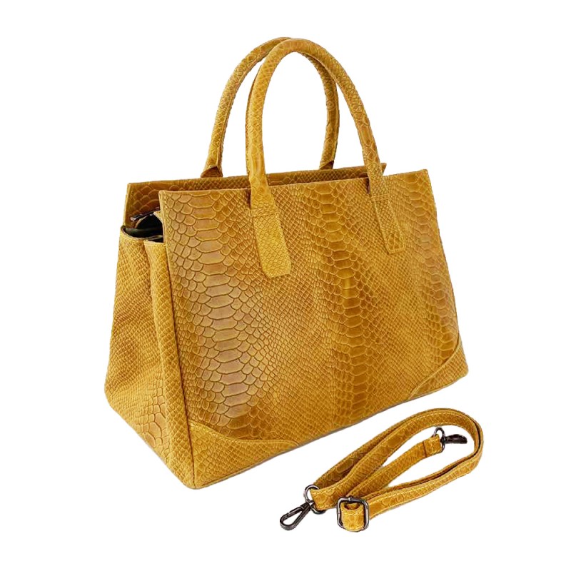Python Printed Leather Bag -Made in Italy-