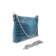 Croco Printed Leather Crossbody Bag -Made in Italy-