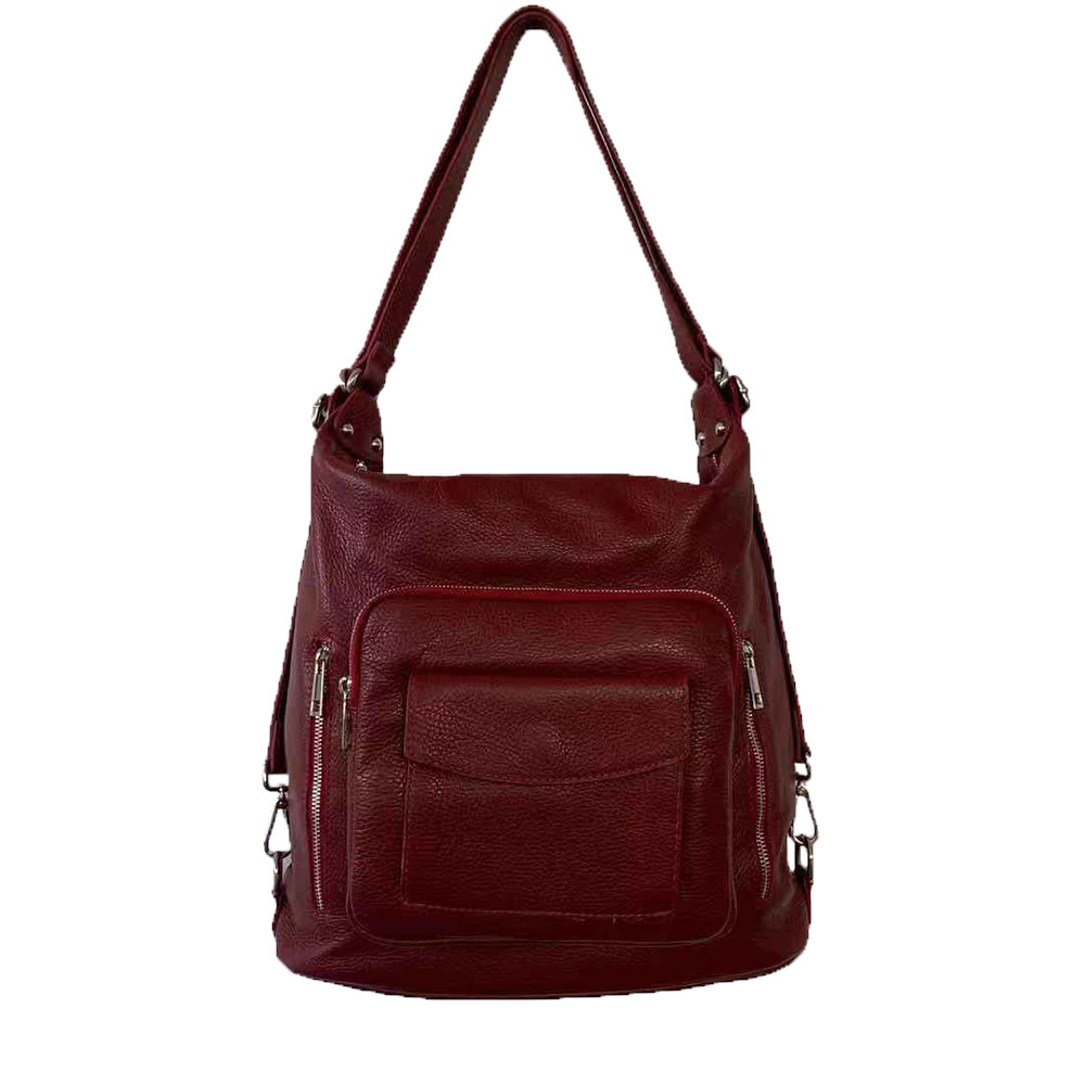 Leather Shoulder Bag / Backpack -Made in Italy- Leather Shoulder Bag / Backpack -Made in Italy-