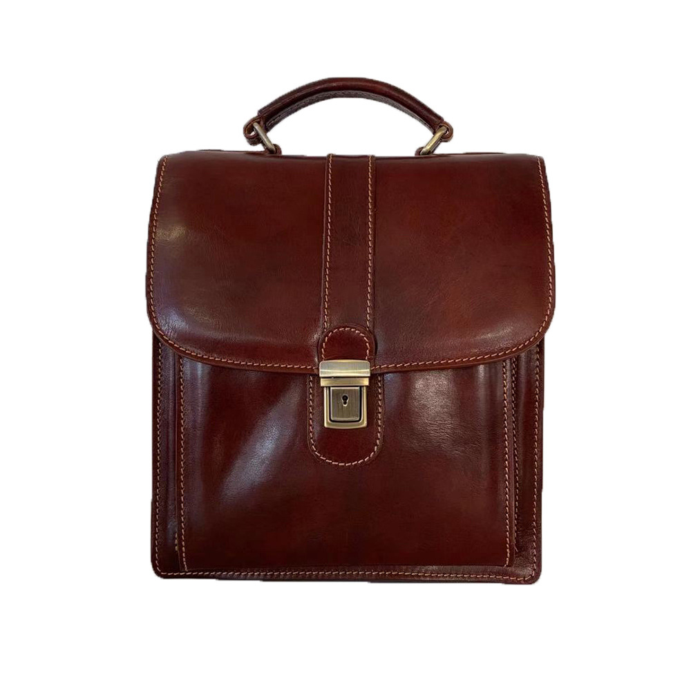 Buffered Leather Business Bag -Made in Italy- Buffered Leather Business Bag -Made in Italy-