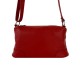 Leather Shoulder Bag with Three Compartments -Made in Italy-