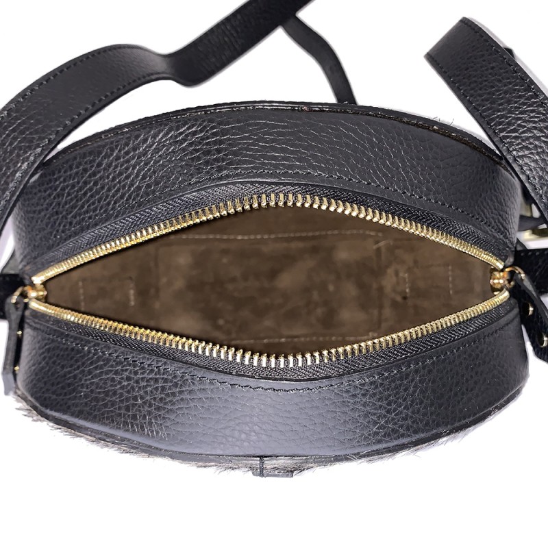 Crossbody Bag in Leather and Cavallino -Made in Italy-