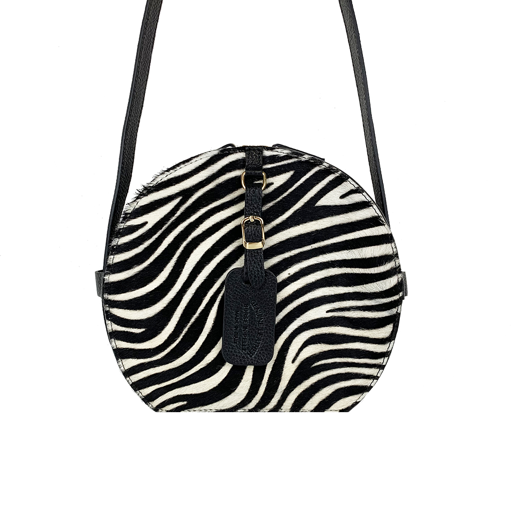 Crossbody Bag in Leather and Cavallino -Made in Italy- Crossbody Bag in Leather and Cavallino -Made in Italy-