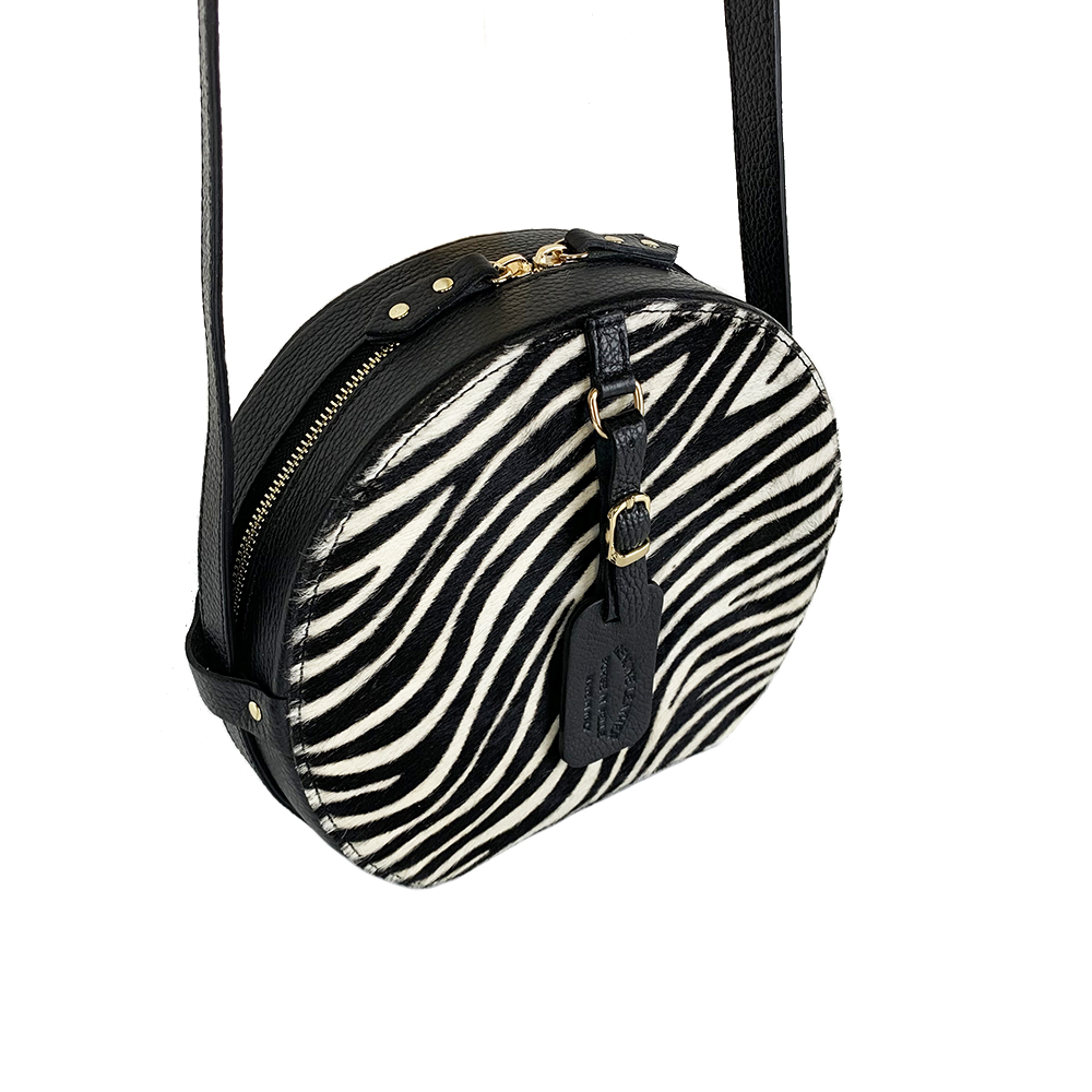 Crossbody Bag in Leather and Cavallino -Made in Italy- Crossbody Bag in Leather and Cavallino -Made in Italy-