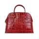 Croco Print Handbag with Pendant -Made in Italy-