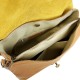 Leather Shoulder Bag with Flap -Made in Italy-