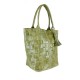 Shoulder Shopping Bag in Braided Printed Leather -Made in Italy-