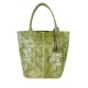Shoulder Shopping Bag in Braided Printed Leather -Made in Italy-