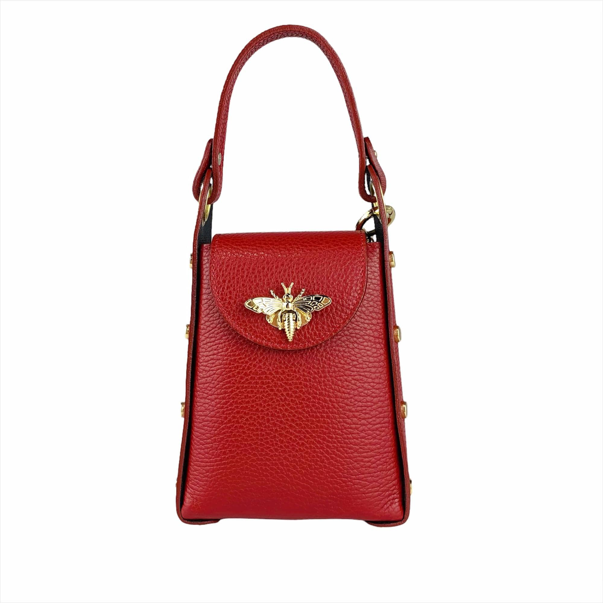 ITALY-Men's handmade genuine leather handbag with metal zip closure and  shoulder strap