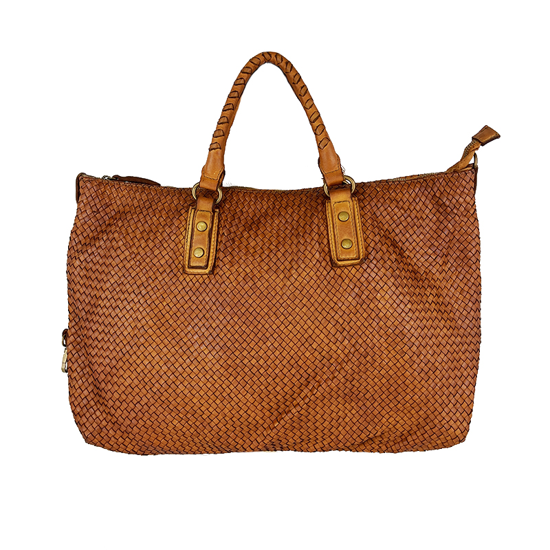 Vintage Braided Leather Handbag -Made in Italy-