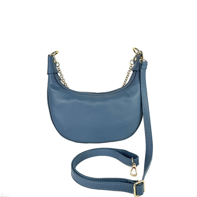 Halfmoon Leather Shoulder/Crossbody Bag -Made in Italy-