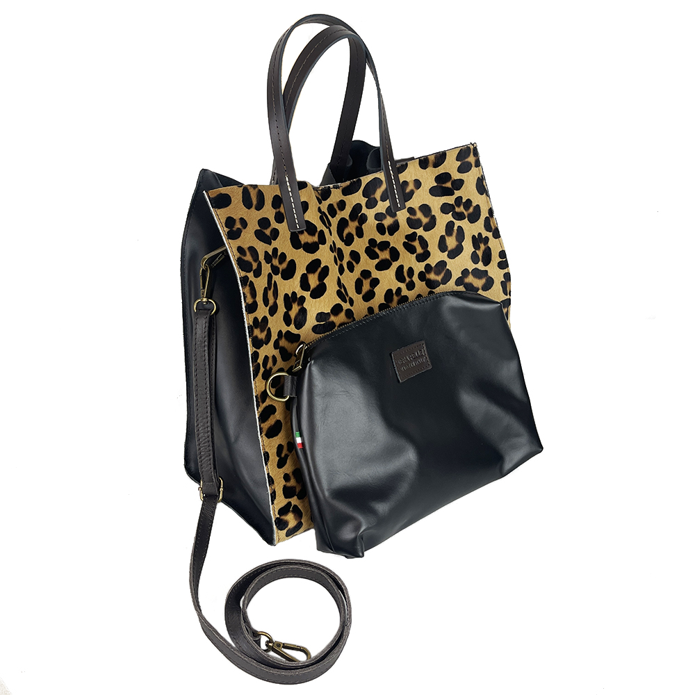 Borsa Shopping a Mano in Cavallino Animalier -Made in Italy-
