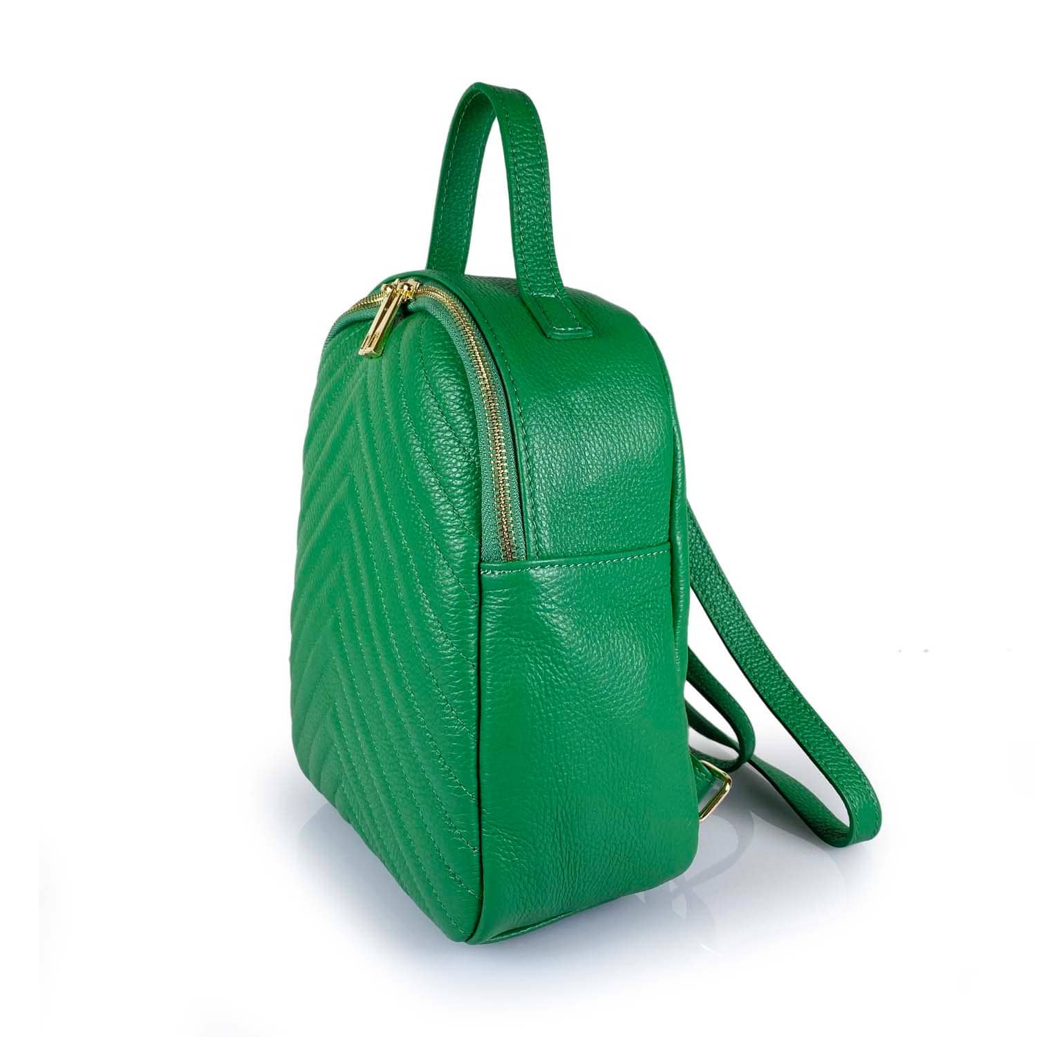 Quilted Leather Backpack -Made in Italy- Quilted Leather Backpack -Made in Italy-