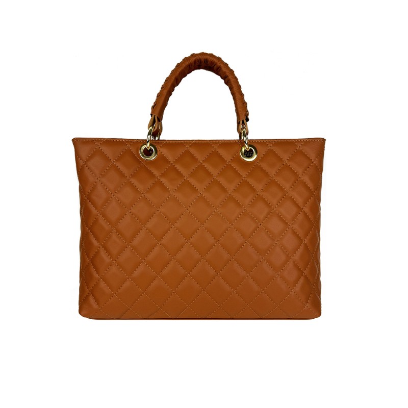 Big Quilted Leather Handbag -Made in Italy-