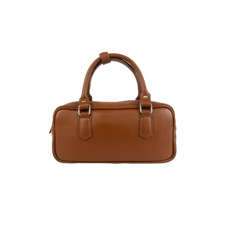 Mini Bag Rettangolare in Pelle con Doppio Manico -Made in Italy