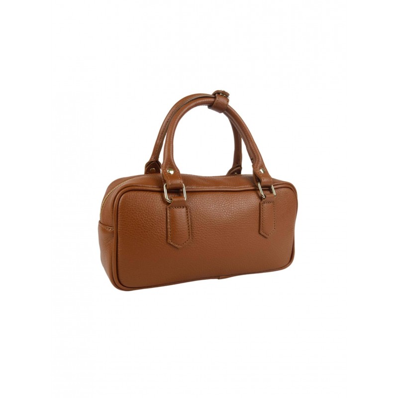 Mini Bag Rettangolare in Pelle con Doppio Manico -Made in Italy