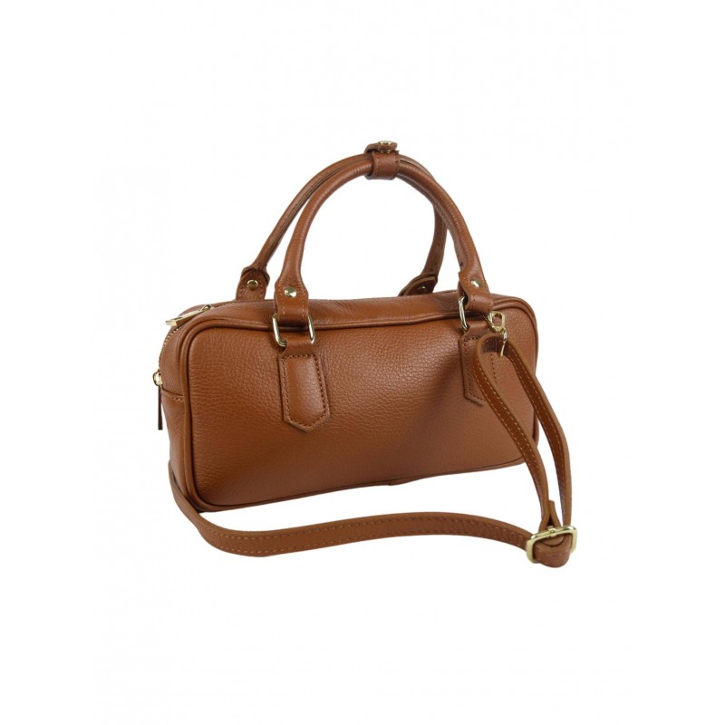 Mini Bag Rettangolare in Pelle con Doppio Manico -Made in Italy