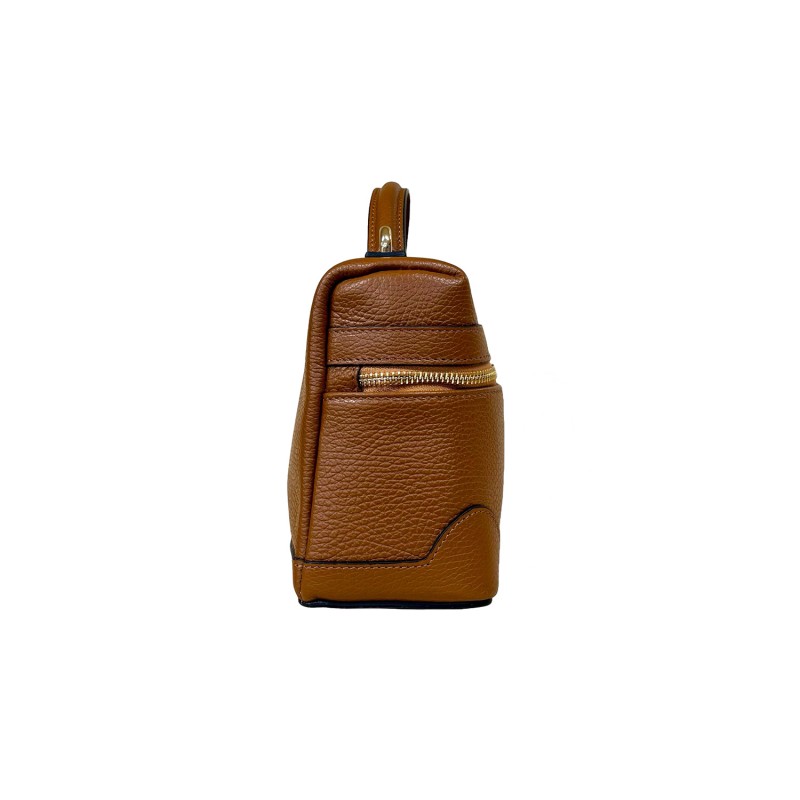Mini Borsa in Vera Pelle con Cerniera Frontale  -Made in Italy-