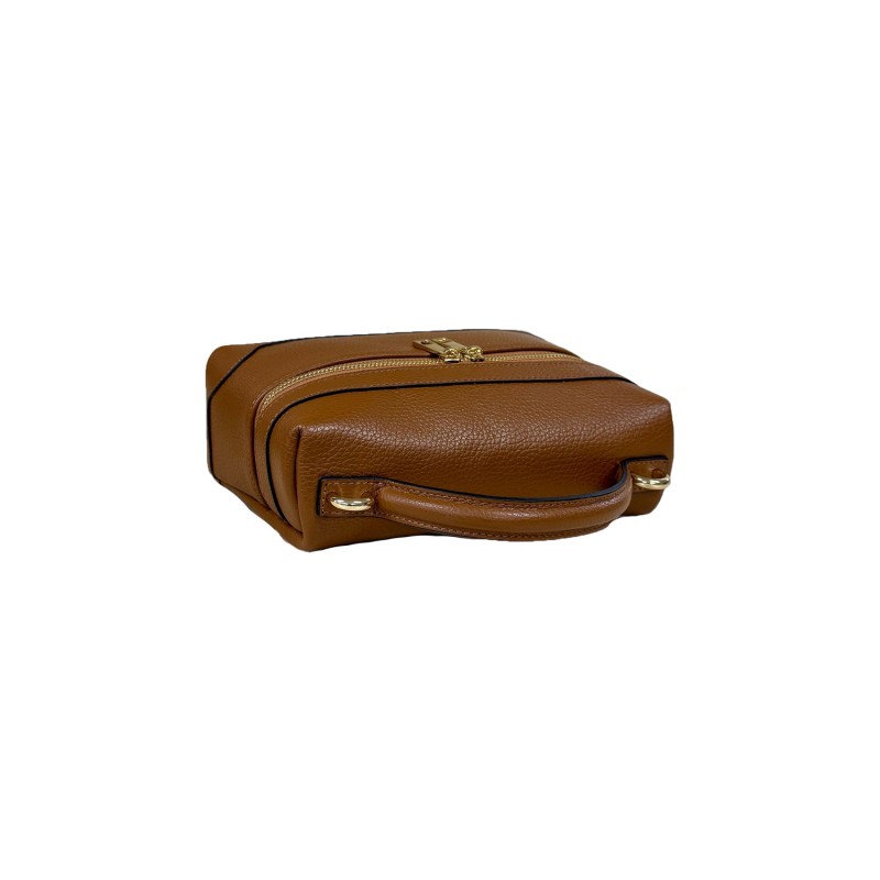 Mini Borsa in Vera Pelle con Cerniera Frontale  -Made in Italy-