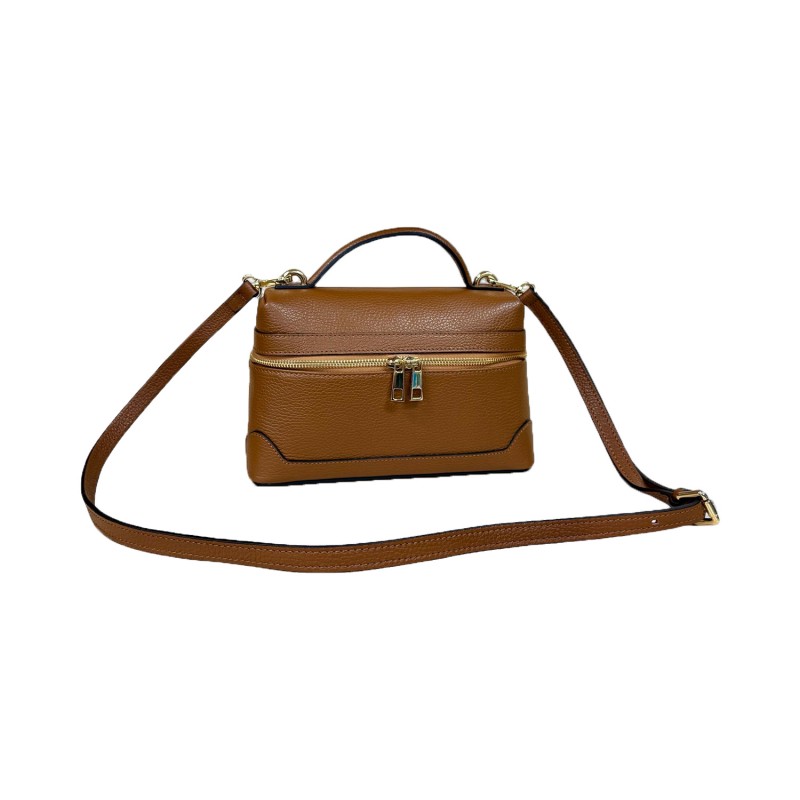 Mini Borsa in Vera Pelle con Cerniera Frontale  -Made in Italy-