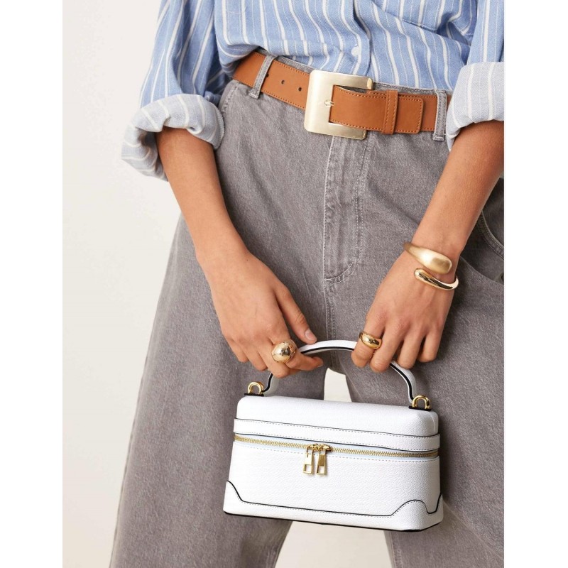 Mini Borsa in Vera Pelle con Cerniera Frontale  -Made in Italy-