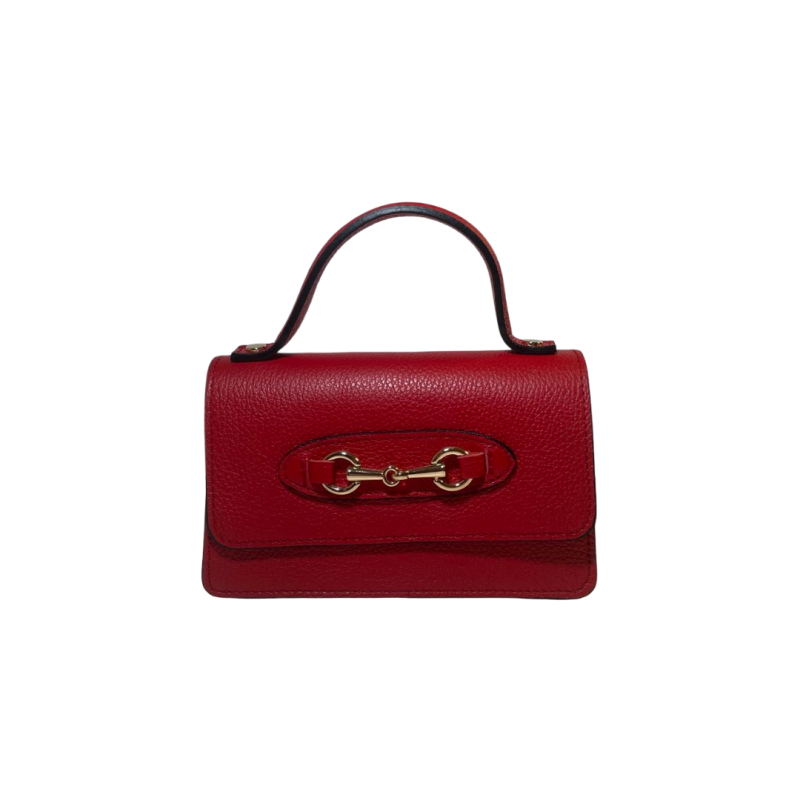 Mini Borsa in Vera Pelle con Fibbia Frontale -Made in Italy- 