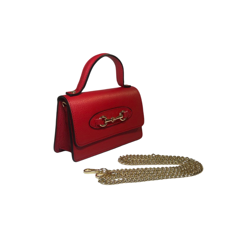 Mini Borsa in Vera Pelle con Fibbia Frontale -Made in Italy- 