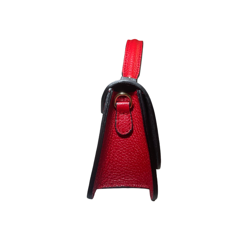 Mini Borsa in Vera Pelle con Fibbia Frontale -Made in Italy- 