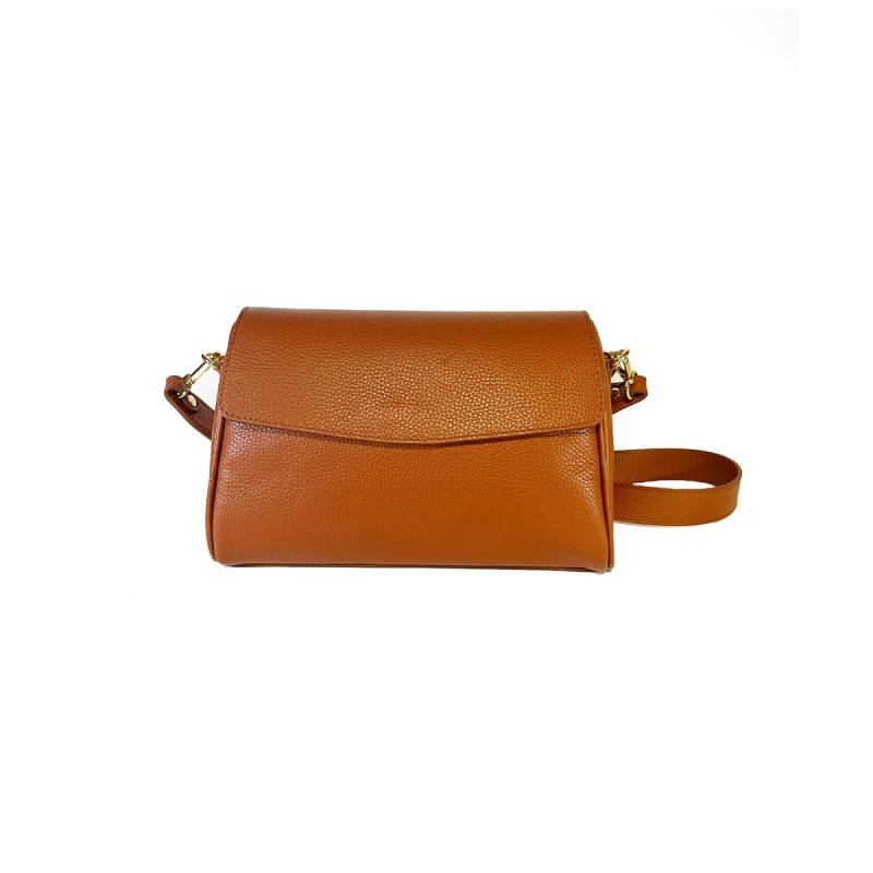 Borsa a Spalla e Tracolla con Patta in Vera Pelle -Made in Italy-