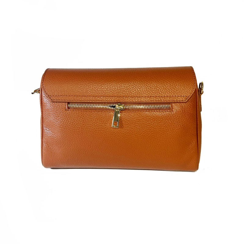 Borsa a Spalla e Tracolla con Patta in Vera Pelle -Made in Italy-