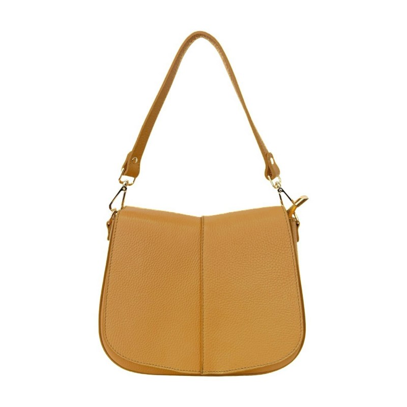 Borsa a Spalla in Vera Pelle con Patta -Made in Italy