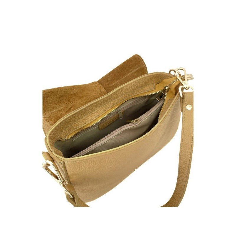 Borsa a Spalla in Vera Pelle con Patta -Made in Italy