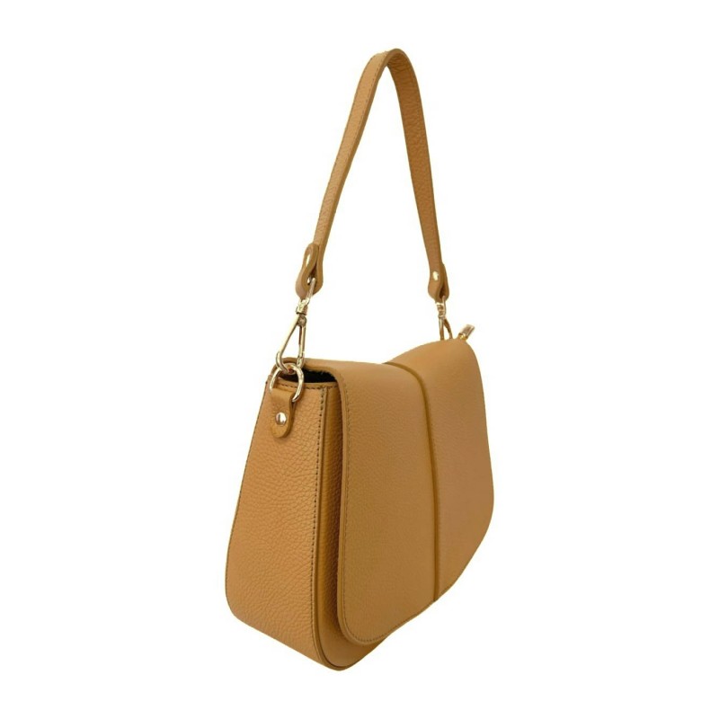 Borsa a Spalla in Vera Pelle con Patta -Made in Italy