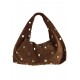 Borsa Hobo in Suede con Borchie Dorate – Borse in Pelle Made in Italy all’Ingrosso