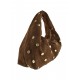 Borsa Hobo in Suede con Borchie Dorate – Borse in Pelle Made in Italy all’Ingrosso