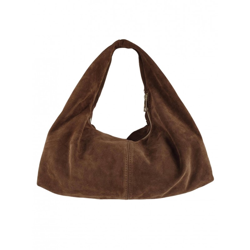 Borsa Hobo in Suede con Borchie Dorate – Borse in Pelle Made in Italy all’Ingrosso