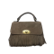 Borsa Satchel con Frange in Vera Pelle Camoscio  con Tracolla Made in Italy
